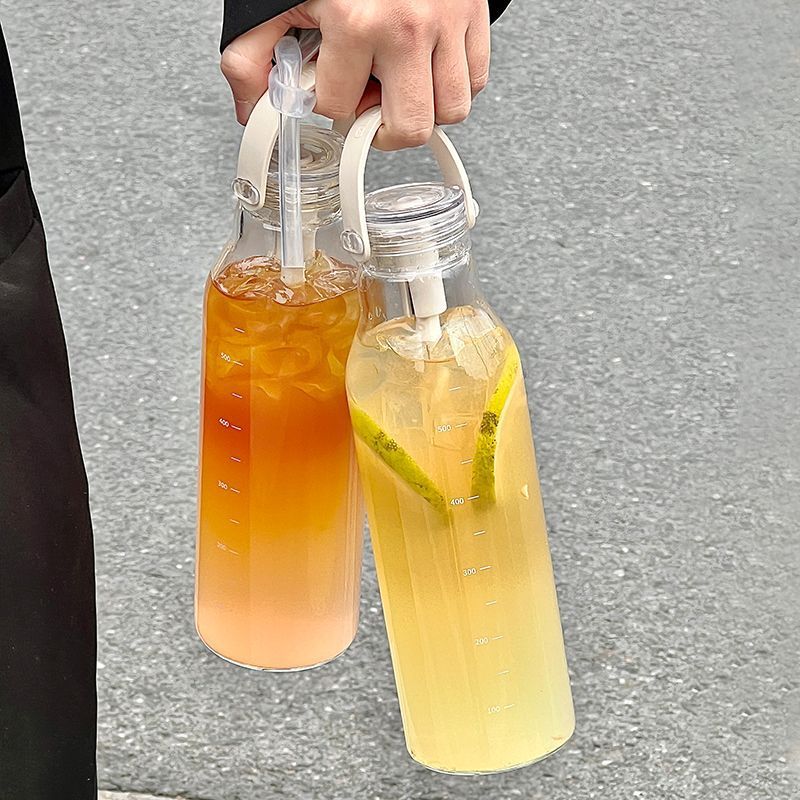 Botol Air Kaca Tebal 600ML den - Outdoor Sport Glass Water Bottle ulasan dan harga